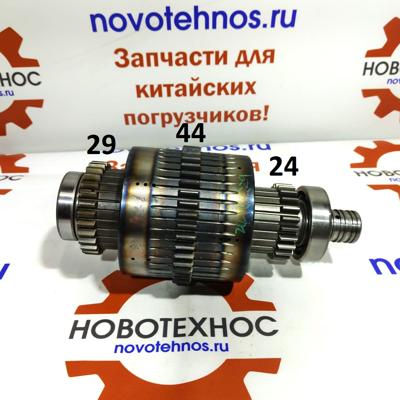 Вал АКПП 265 с количеством зубьев 24/44/29 в сборе с фрикционными дисками подходит для китайских фронтальных погрузчиков марок: Fukai ZL 926, Fukai ZL 920, SZM 920, HZM 920, Bull SL 920, CTK S920, Yugong ZL20, Laigong ZL20, Neo S200, Neo 200, Viking ZL20-M, Frontal, AMUR, ALTAY, FORWARD.