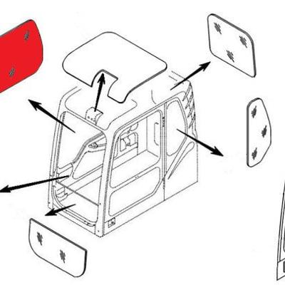 Стекло боковое правое (триплекс) 4651655 HITACHI серия ZAXIS-3