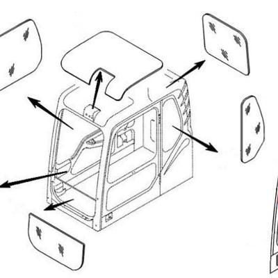 Стекло двери верхнее 15086905 Volvo BL61 / 71