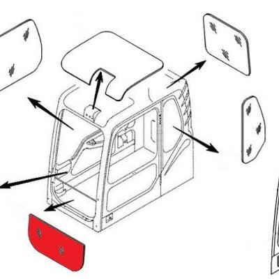 Стекло лобовое нижнее (триплекс) 4651654 HITACHI серия ZAXIS-5G